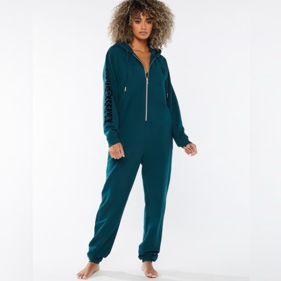 Savage x Fenty Forever Savage Showgirl Hooded Onesie | Hunter Green - Picture 1 of 12